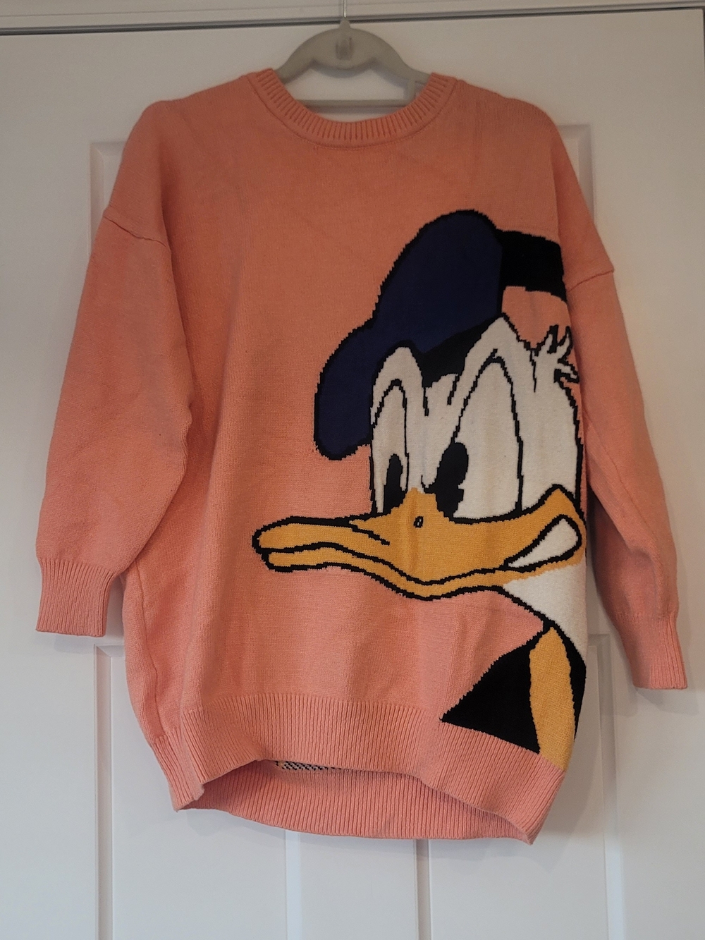 Vintage Pink Donald Duck Graphic Crewneck Sweater